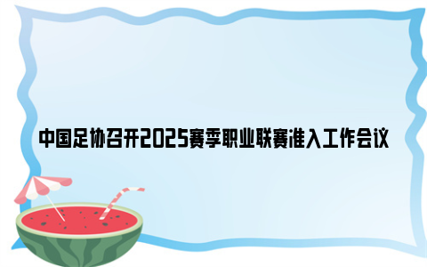 中国足协召开2025赛季职业联赛准入工作会议