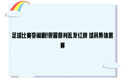 足球比赛变闹剧！假冒裁判乱发红牌 球员集体罢赛