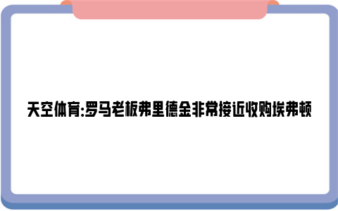 天空体育：罗马老板弗里德金非常接近收购埃弗顿