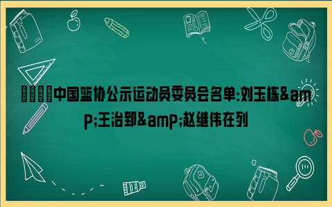 🏀中国篮协公示运动员委员会名单：刘玉栋&王治郅&赵继伟在列