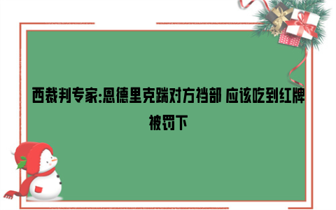 西裁判专家：恩德里克踹对方裆部 应该吃到红牌被罚下