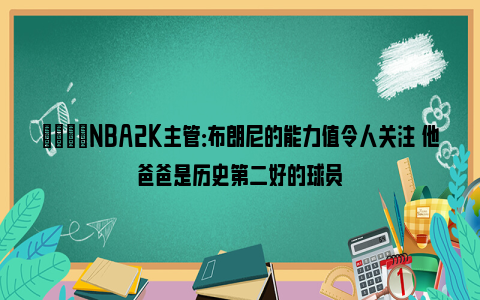 😉NBA2K主管：布朗尼的能力值令人关注 他爸爸是历史第二好的球员