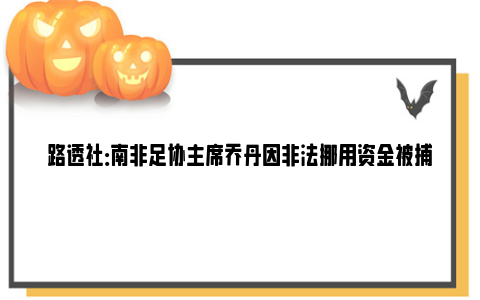 路透社：南非足协主席乔丹因非法挪用资金被捕