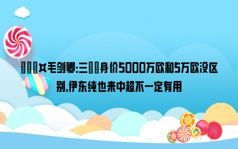 🎤毛剑卿：三笘薫身价5000万欧和5万欧没区别，伊东纯也来中超不一定有用