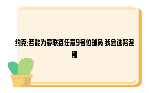 约克：若能为曼联签任意9号位球员 我会选努涅斯