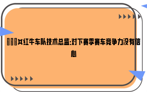 🎤红牛车队技术总监：对下赛季赛车竞争力没有信心