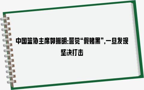 中国篮协主席郭振明：警觉“假赌黑”，一旦发现坚决打击