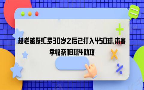 越老越妖！C罗30岁之后已打入450球，本赛季收获18球4助攻