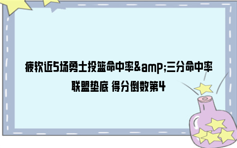 疲软近5场勇士投篮命中率&三分命中率联盟垫底 得分倒数第4