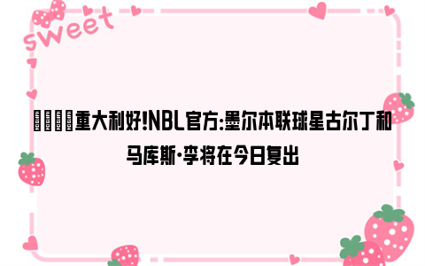 👍重大利好！NBL官方：墨尔本联球星古尔丁和马库斯·李将在今日复出