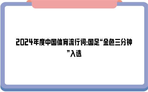 2024年度中国体育流行词：国足“金色三分钟”入选