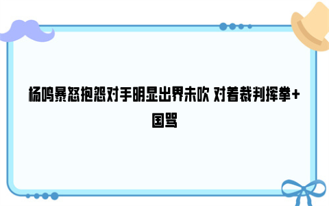 杨鸣暴怒抱怨对手明显出界未吹 对着裁判挥拳+国骂