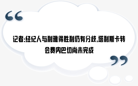 记者：经纪人与利雅得胜利仍有分歧，塔利斯卡转会费内巴切尚未完成