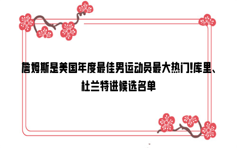 詹姆斯是美国年度最佳男运动员最大热门！库里、杜兰特进候选名单