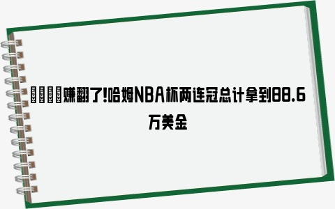 😃赚翻了！哈姆NBA杯两连冠总计拿到88.6万美金